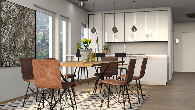 domácnost s moderní podlahou